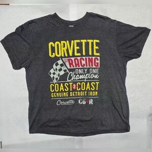Corvette Racing C6.R Youth Kids XL T-Shirt Charcoal Gray Detroit Iron Champion